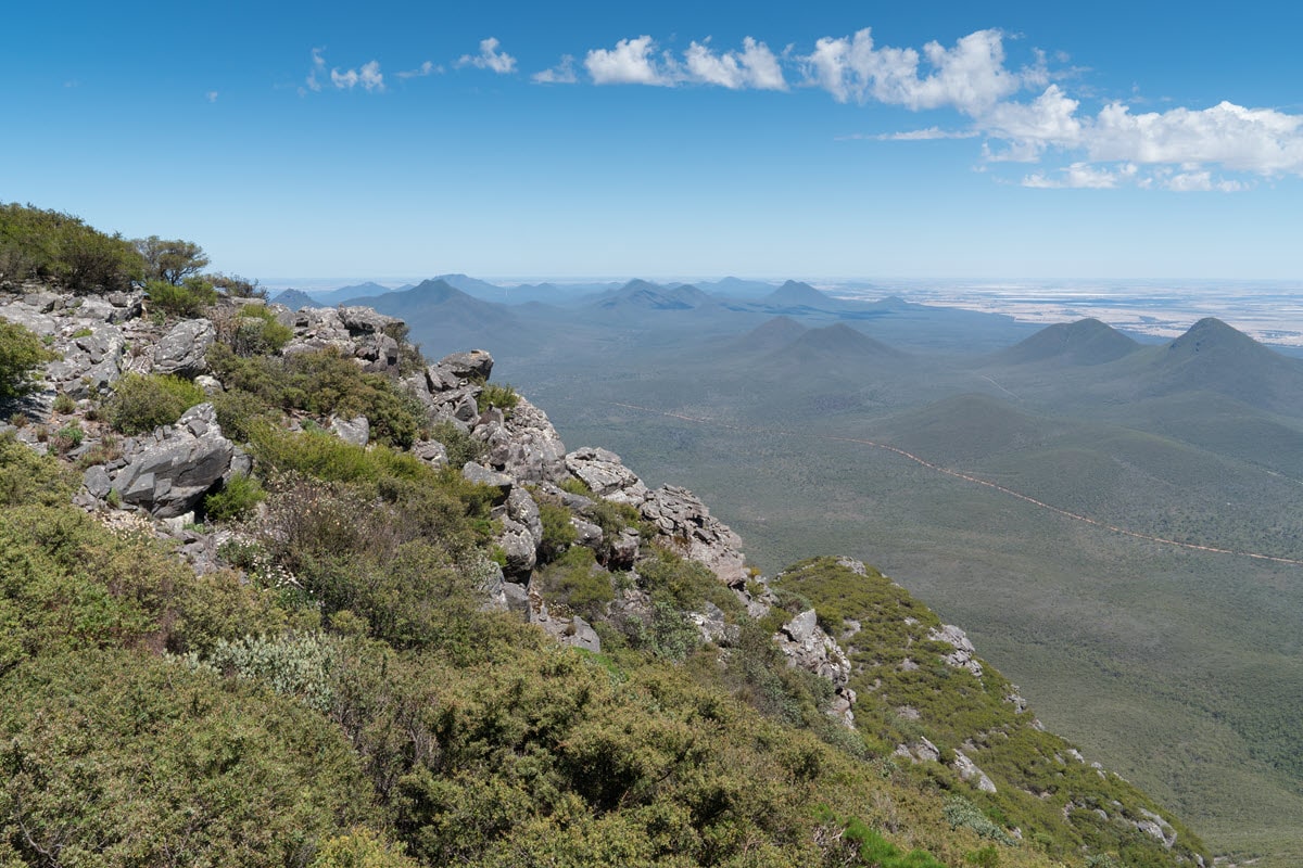 Panoramic views over Stirling Range National Park, Western Australia.
