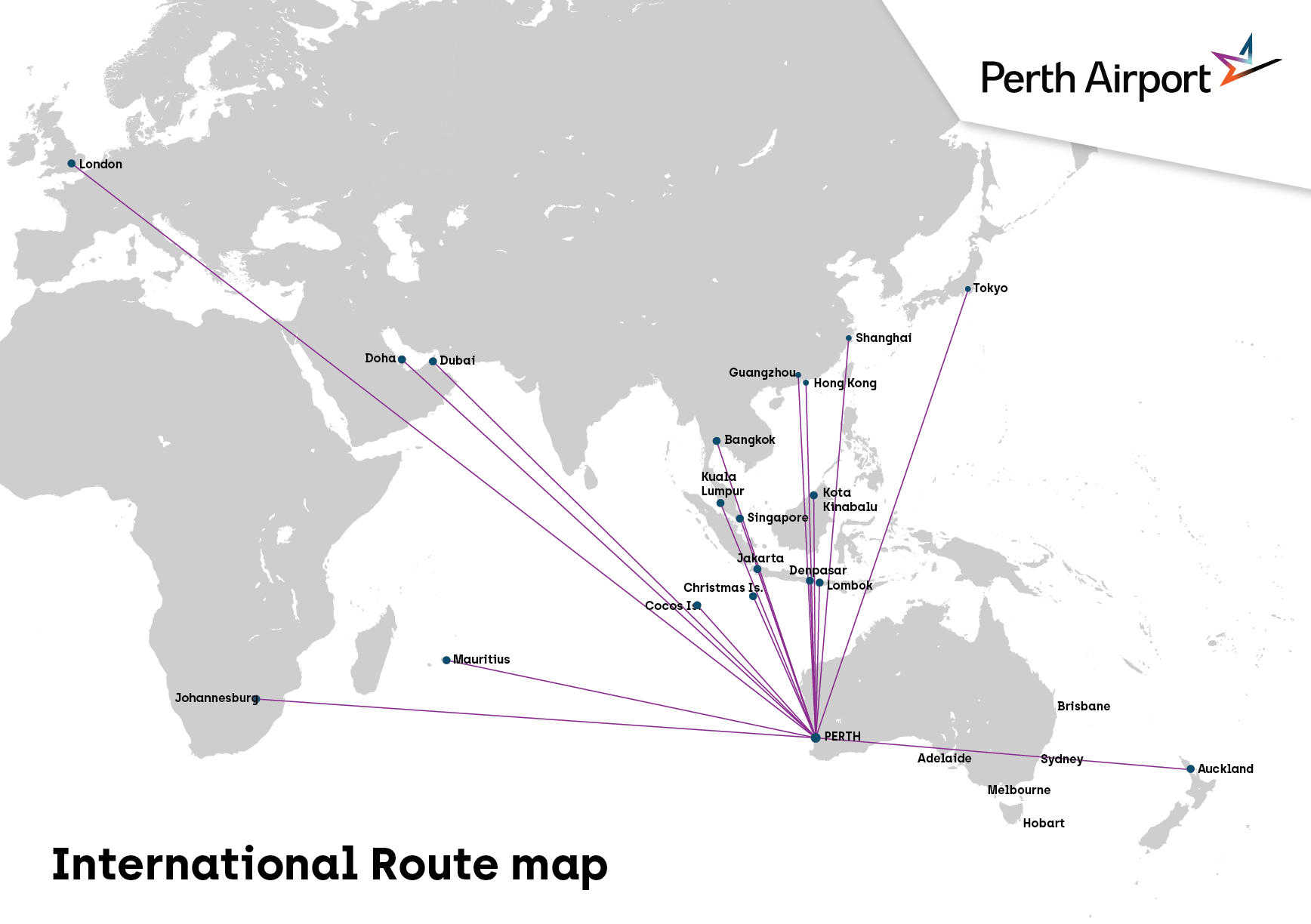 Backpacking international travel route map.