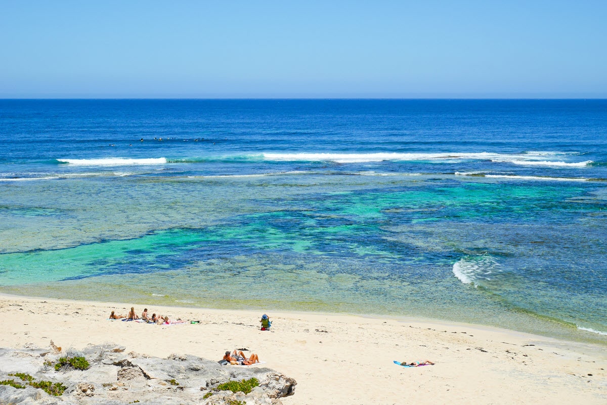 The ever-popular Surfers Point beach in the Margaret River region of WA.