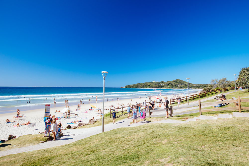 A crowd of people enjoying a day on the beach