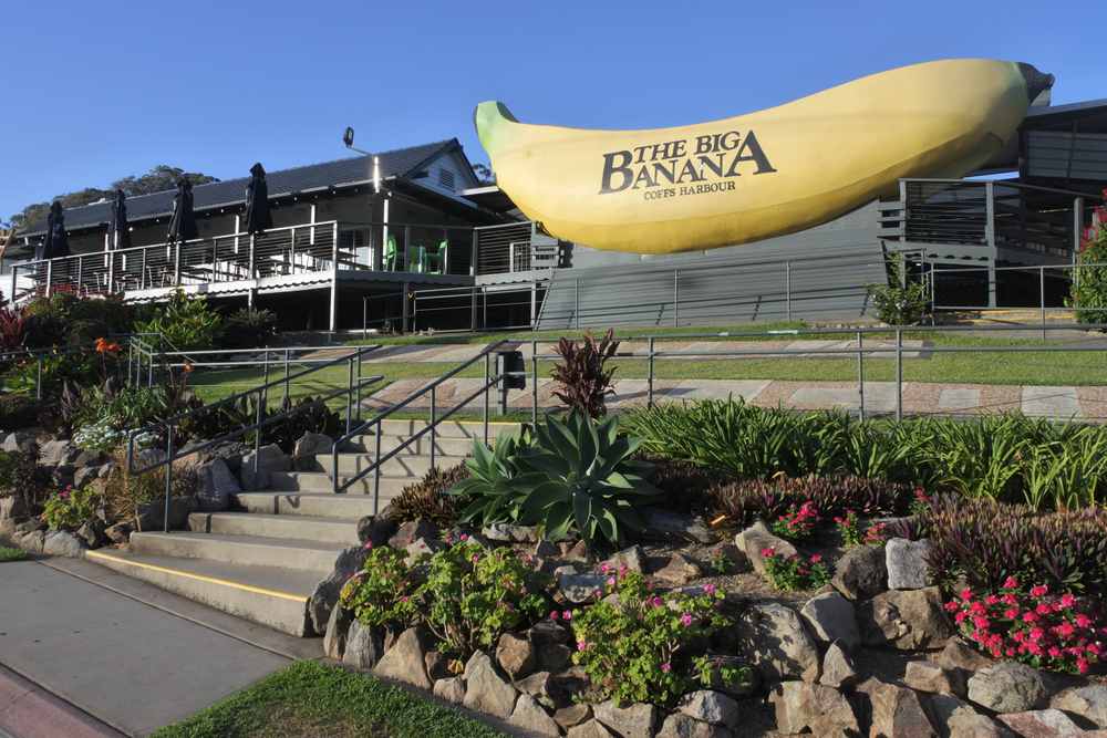 A big banana sits in the air in Coffs Harbour