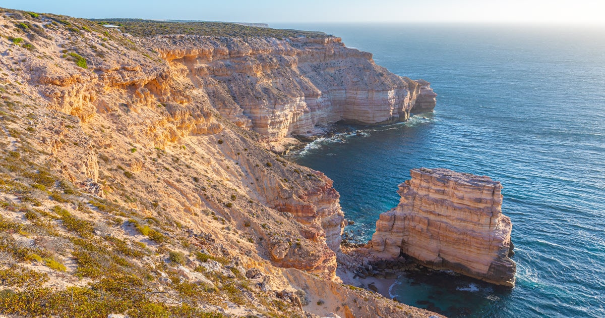 The unique natural formation of Island Rock in Kalbarri, WA.