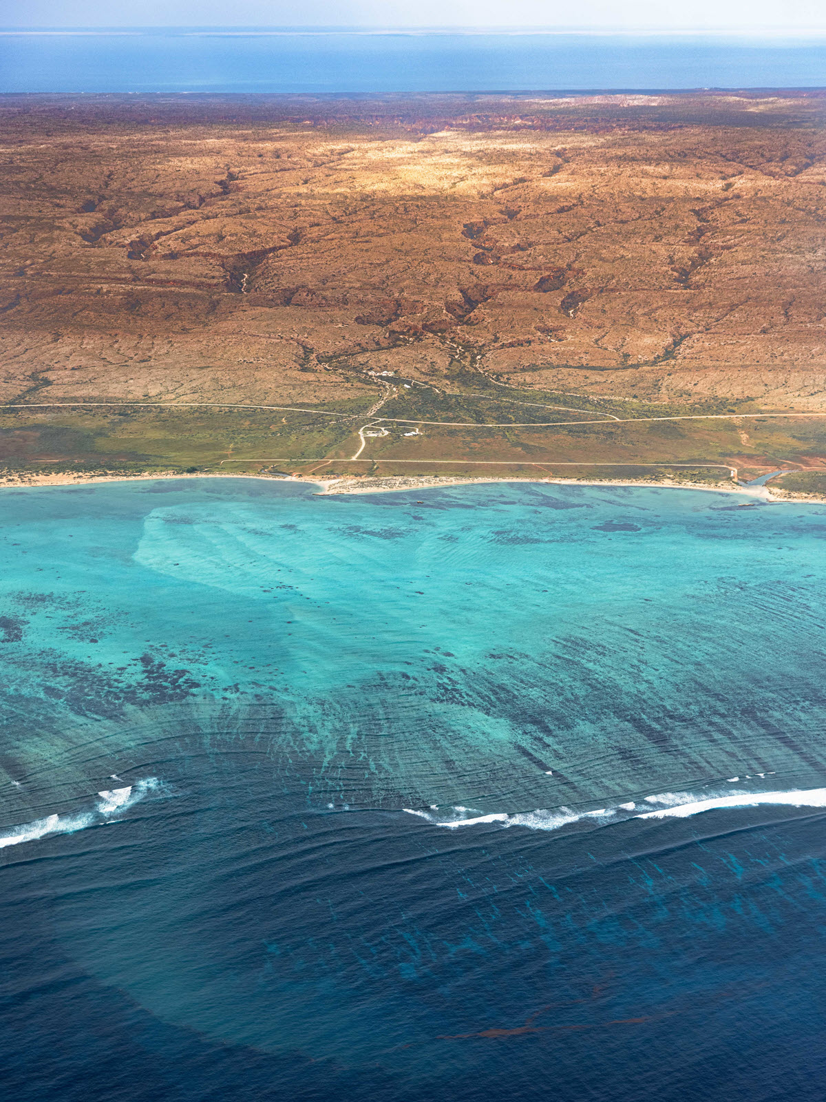 Amazing aerial views over Ningaloo Reef in Exmouth.