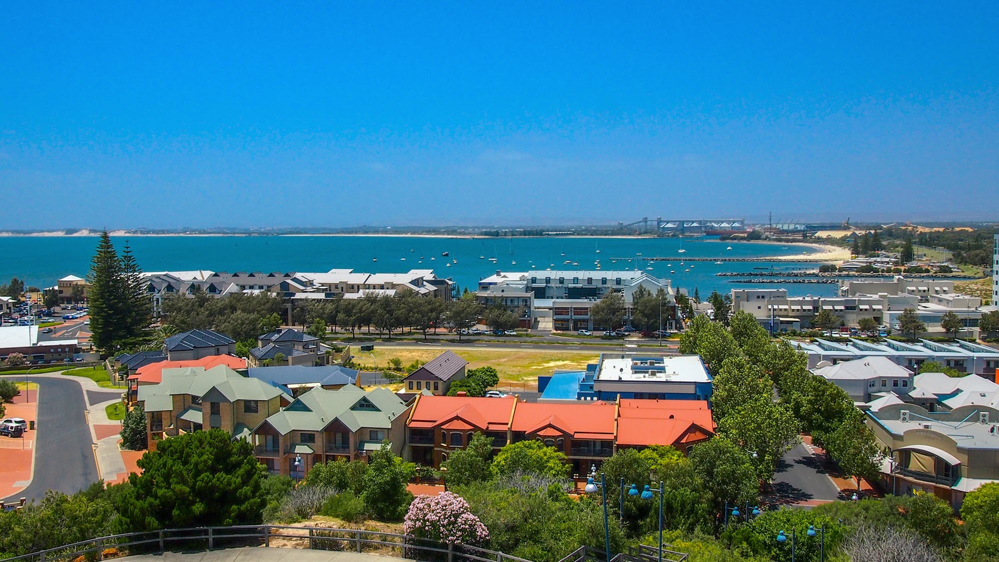 View over the town of Bunbury in Western Australia's south west.