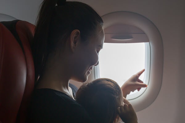 travelling with kids by plane