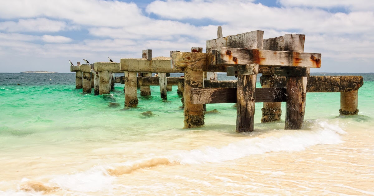 Old bay at beach in Jurien Bay, WA.