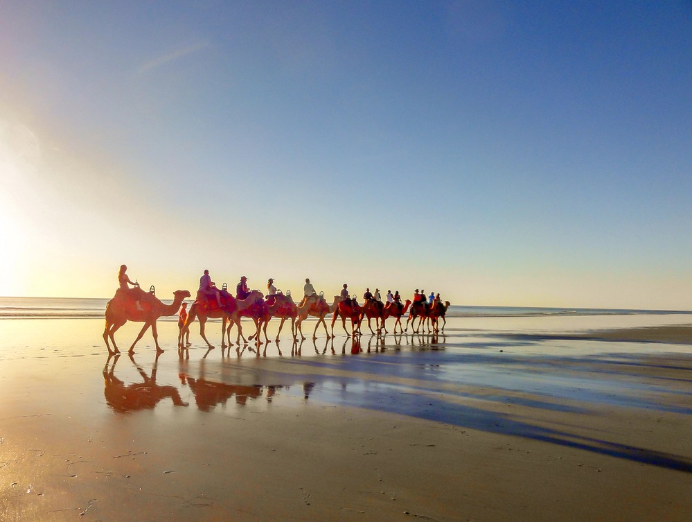 Riding Camels on Cable Beach Broome